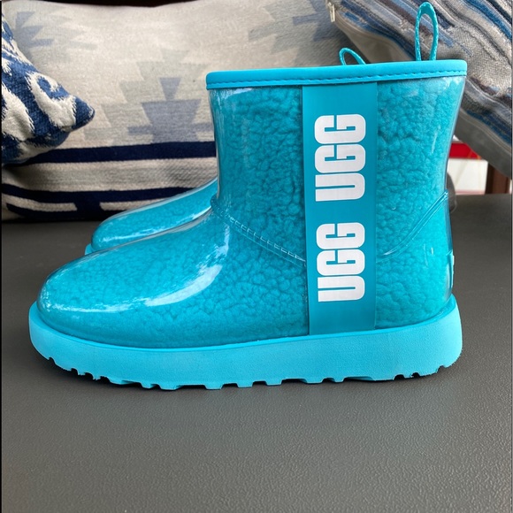 UGG Classic mini clear teal blue WOMEN boot size 5M NEW - Picture 7 of 12